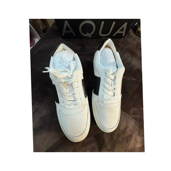 Aqua Croc embossed Leather platform sneakers 9.5 - Picture 5 of 10